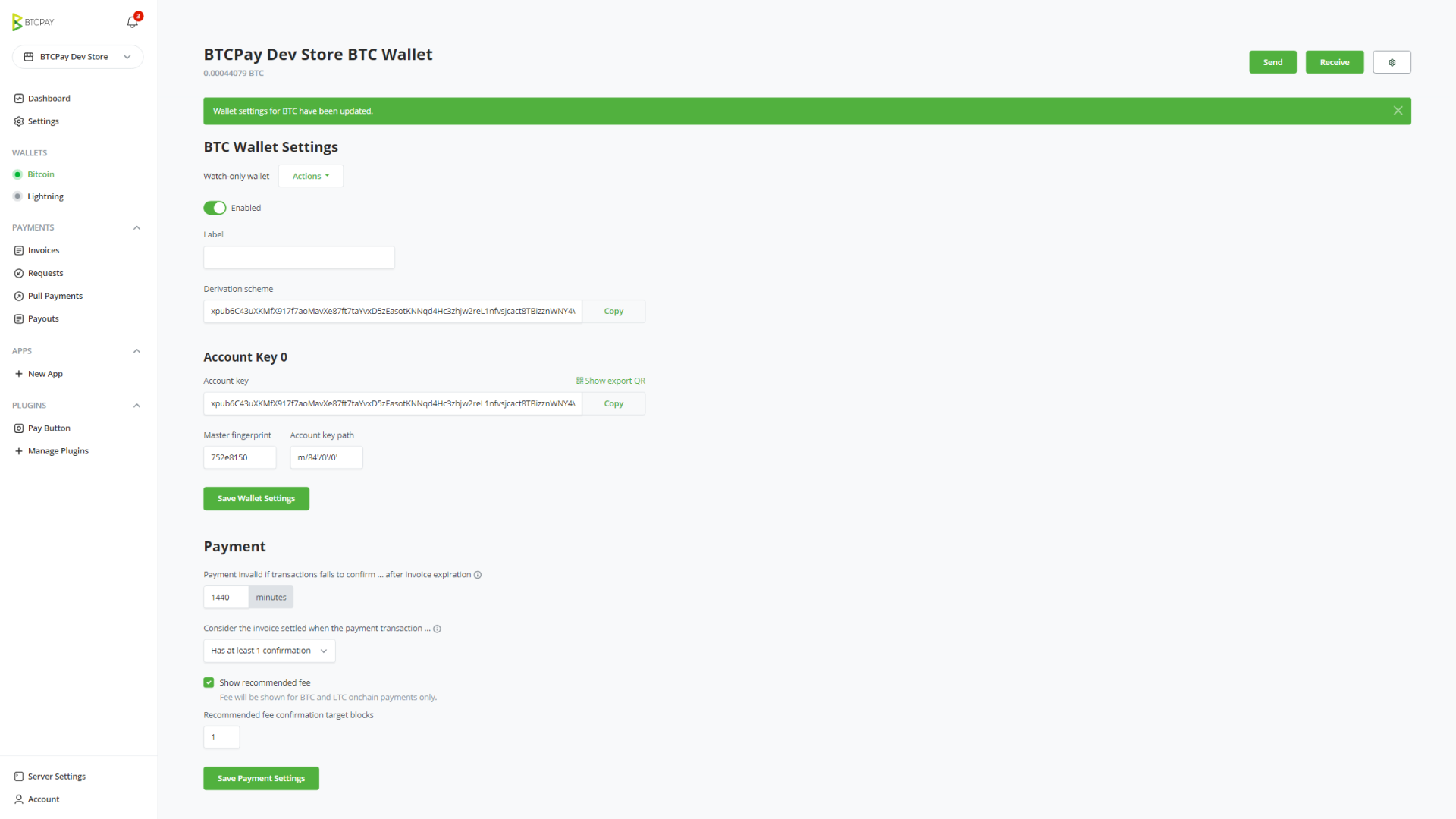 BTCPay Server Vault configuration