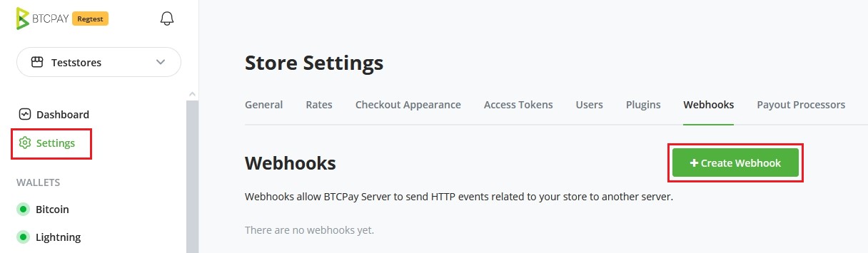 Create new Webhook