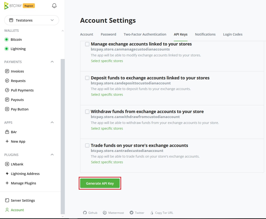 BTCPay WordPress V2: API Keys Save