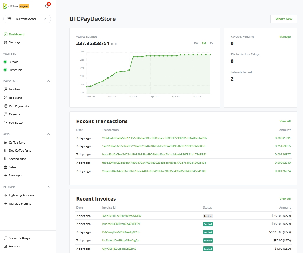 BTCPay Server Navigation